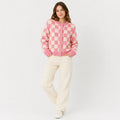 Bubblegum Checker Cardigan