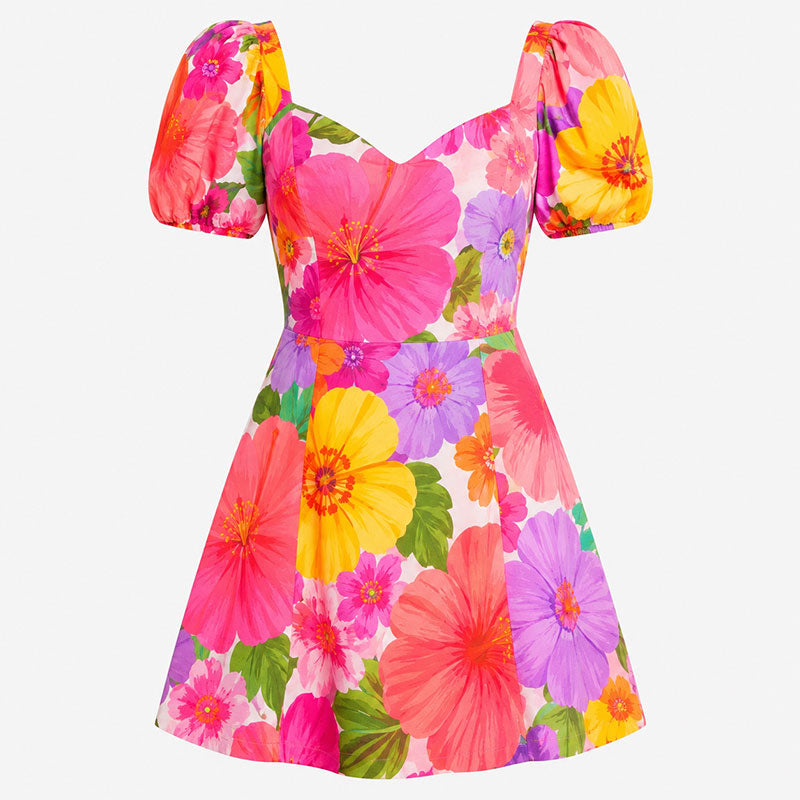 Electric Bloom Mini Dress