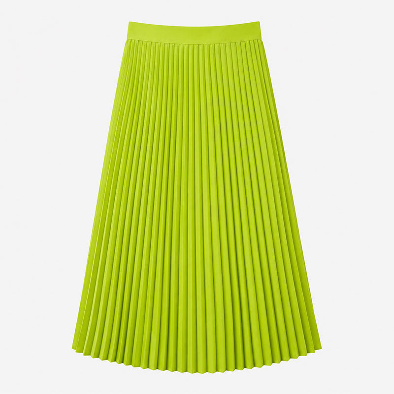 Lime Twist Pleated Skirt